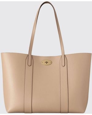 Mulberry Bayswater Small Grained Calfskin Tote With Double Handle - Natural