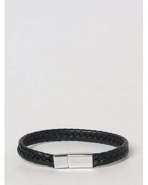 Paul Smith Armband Aus Geflochtenem Leder Mit Magnetverschluss Und Graviertem Logo - Schwarz