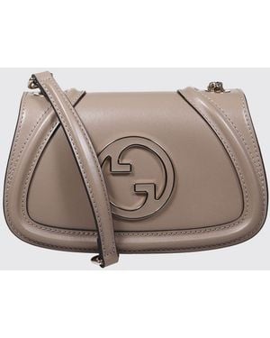 Gucci Leather Blondie Bag - Grey