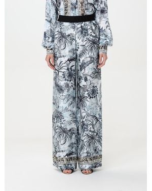 Just Cavalli Tropical Print Wide Leg Pants - Gray
