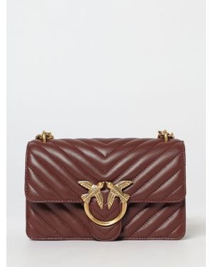 Pinko Love One Mini Chevron Quilted Nappa Bag - Brown