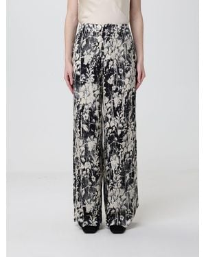 PT Torino Floral Print Viscose Palazzo Trousers - Black