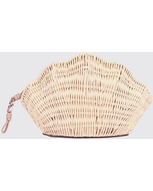 Michael Kors Shelly Rattan Clutch - Natural