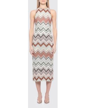 Missoni Zig-Zag Viscose And Cotton Dress - White