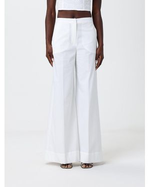 Hanita Cotton Blend Flared Trousers - White
