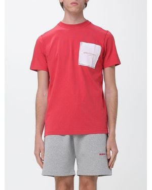 Murphy & Nye Slim Fit Cotton T-Shirt With Logo And Patch Pocket - Red