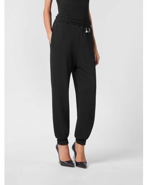 Philipp Plein Jersey Jogging Pants With Elasticated Waist And Cuffs - Black