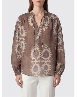 Bazar Deluxe Printed Viscose Blouse - Brown