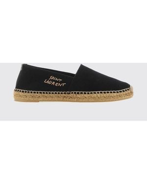 Saint Laurent Espadrilles Aus Baumwollmischung Mit Gesticktem Logo - Weiß