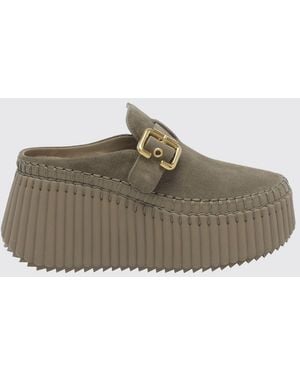 Chloé ChloÉ Mules Nama En Daim Avec Talon Compensé Et Bride Réglable - Multicolore