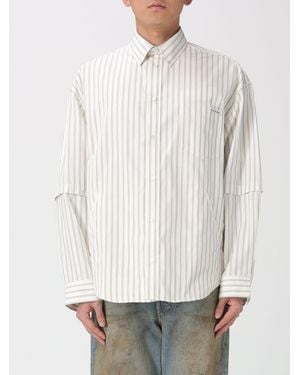 Acne Studios Striped Organic Cotton Shirt - White