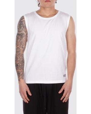 Gcds Cotton Tank Top With Logo - White