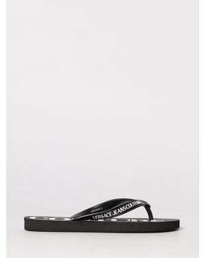 Versace Jeans Couture Rubber Flip Flops With Printed Logo - White
