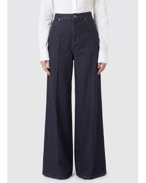 Max Mara High-Waisted Wide Leg Jeans - Blue