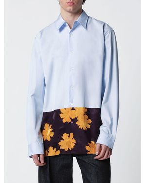 Dries Van Noten Floral Print Paneled Shirt - White