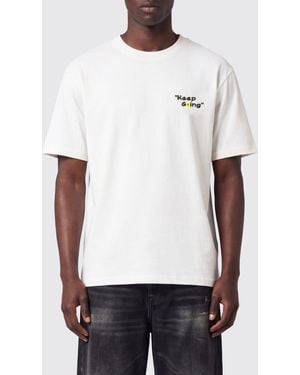 Barrow Camiseta De Algodón Con Estampado Gráfico De Oso De Peluche Y Logo En Contraste - Blanco