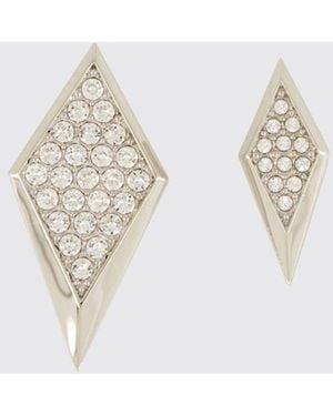 Versace Rautenförmige Ohrstecker Mit Anhänger Und Strass - Weiß