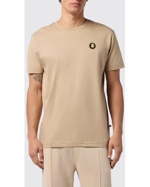 Billionaire Cotton Jersey Crewneck T-Shirt With Applied Logo Patch - Natural
