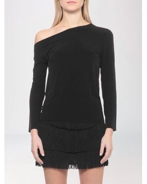 Norma Kamali Asymmetric Jersey Top - Black