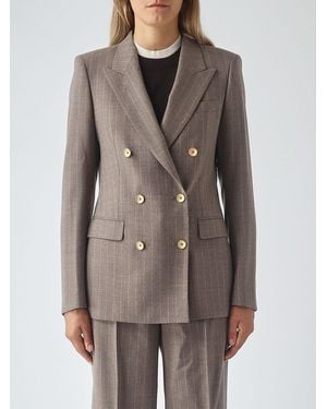 Tagliatore Traje De Doble Botonadura Parigi De A Rayas En Algodón Elástico - Gris