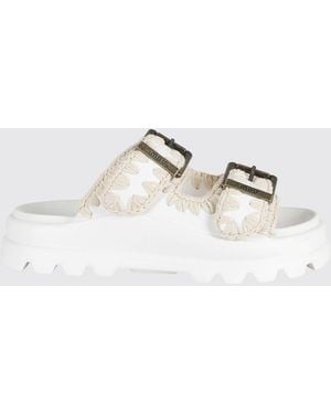 Mou Eva Sandals With Contrast Stitching - White