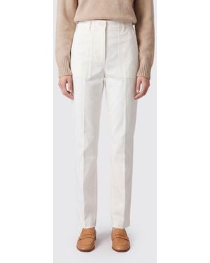 Aspesi Tapered Straight Baumwollhose Mit Hohem Bund - Weiß