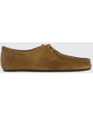 Jil Sander Suede Calfskin Derby Shoes With Rubber Sole - Brown