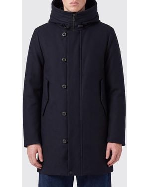Peuterey Knielanger Parka Kasa Ki Von Mit Kapuze Und Pelzkragen - Blau