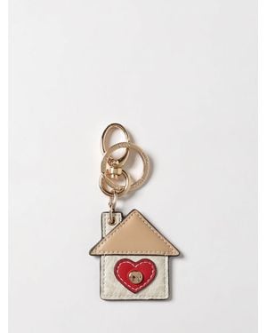 Liu Jo Home Synthetic Leather And Brass Keychain - White