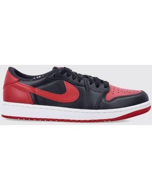 Nike Air Jordan 1 Retro Low Smooth Leather Sneakers With Bicolor Design - White