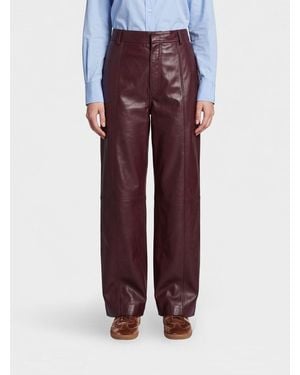 Alberta Ferretti Mid-Rise Wide Leg Pants - Purple