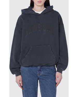 Anine Bing Cotton Hooded Sweatshirt - Blue