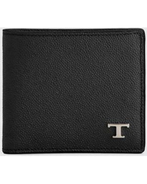 Tod's T Timeless Grained Leather Wallet - White