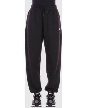 New Balance Cotton Jogging Trousers With Logo - Blue