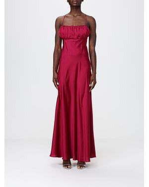 Hanita Satin Long Dress - Red