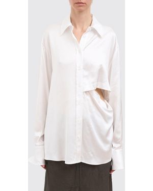 Andrea Ya'aqov Viscose Cut-Out Shirt - White
