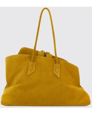 The Attico La Passeggiata Suede Calfskin Shoulder Bag - Yellow