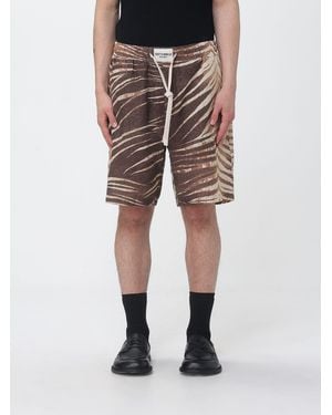 Just Cavalli Zebra Print Cotton Jogging Shorts - Brown