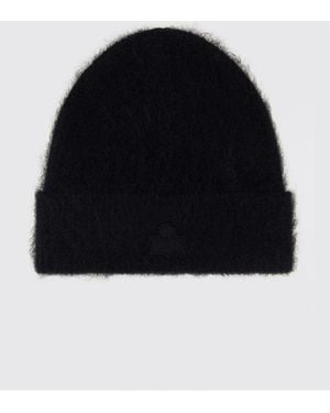 Isabel Marant Baby Alpaca Wool Beanie With Cuff And Logo - Black