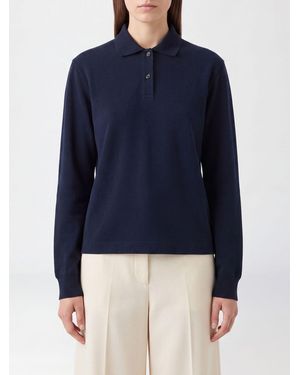 Jil Sander Long-Sleeved Cotton Polo Shirt With Contrast Trims And Collar - Blue