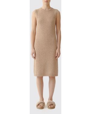 Fabiana Filippi Cotton Dress With Sequins - Natural