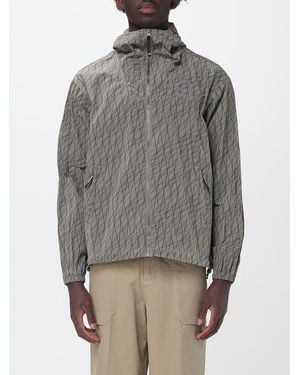 Murphy & Nye Ripstop Nylon Windbreaker Jacket With Abstract Print And Hood - Grey