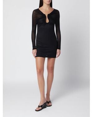 Christopher Esber V-Neck Jersey Sheath Mini Dress - Black