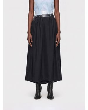 Maison Margiela Cupro Skirt With Lace Details - Blue