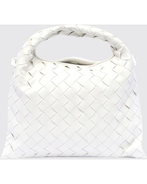 Bottega Veneta Hop Woven Leather Bag - White
