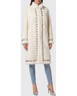 Philipp Plein Studded Single-Breasted Mink Fur Coat - Natural