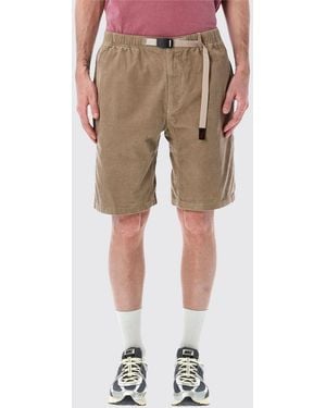 Gramicci Corduroy Shorts With Elasticated Waistband And Drawstring - Natural