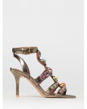 Kurt Geiger Octavia Laminated Leather Sandal With Rhinestones - Pink