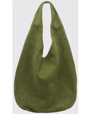 A.P.C. Le Neige Suede Leather Shoulder Bag With Rounded Shape And Flat Handle - Green