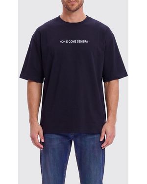 Aspesi Baumwoll-T-Shirt Mit Slogan - Blau